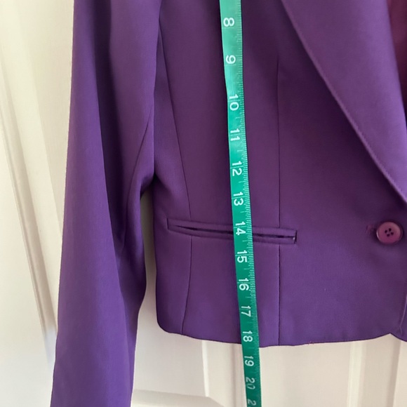 Purple Vtg Bert Newman Crop Bolero Jacket Blazer Petite size 6 - Picture 3 of 11